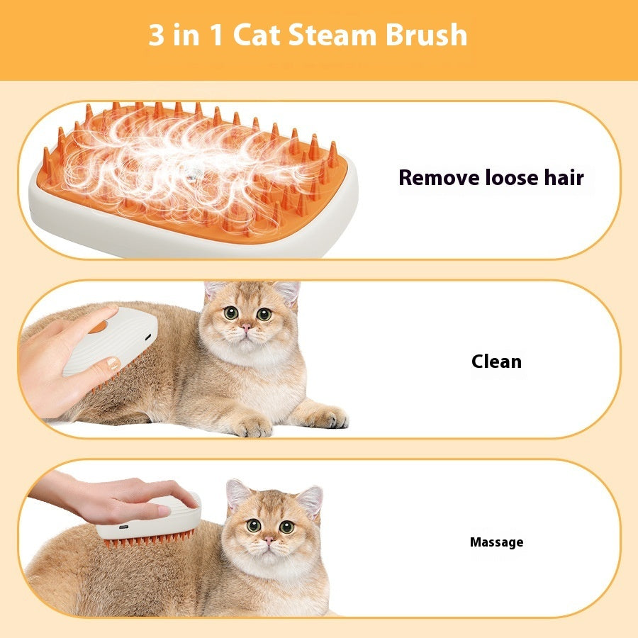 USB Rechargeable Pets Steam Brush