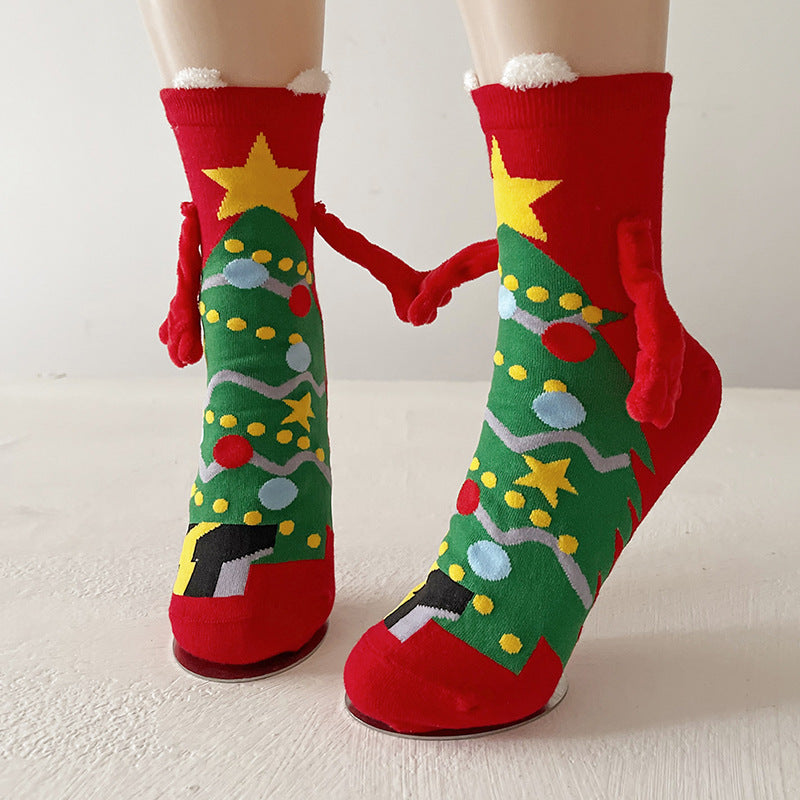 Christmas Hand-Holding Magnetic Socks