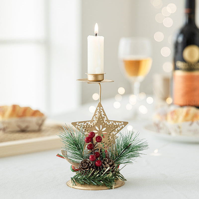 Golden Christmas Candlestick