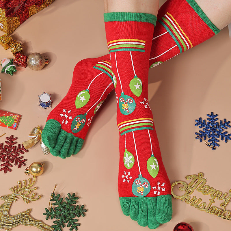 Christmas Five-finger Socks