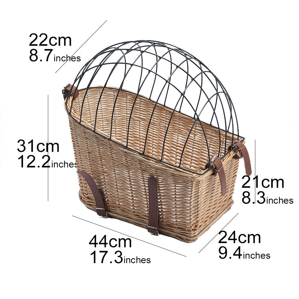 Rattan Bicycle Basket Rear Basket Pet Basket