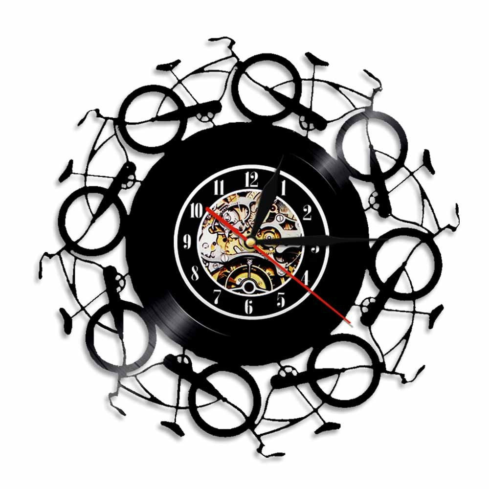 Vinyl Clock Bicycle Retro Wall Clock