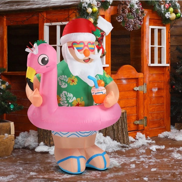 5.9 FT Santa Goes Swimming