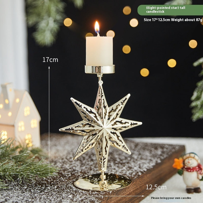 Romantic Christmas Iron Candlestick