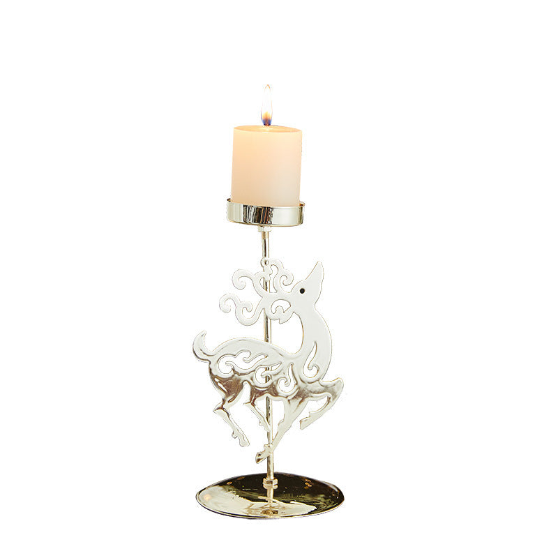 Romantic Christmas Iron Candlestick