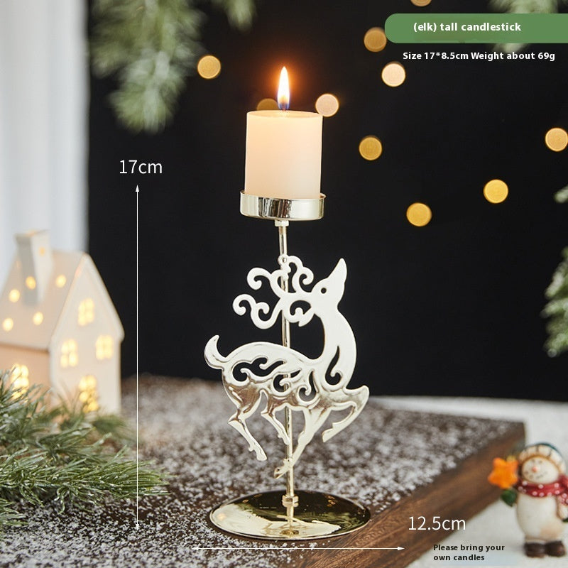 Romantic Christmas Iron Candlestick