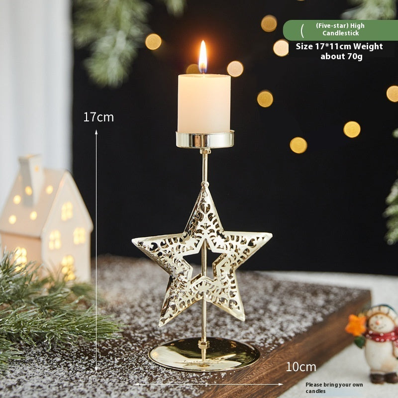 Romantic Christmas Iron Candlestick