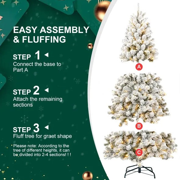 5ft Pre-lit Flocked Artificial Christmas Tree