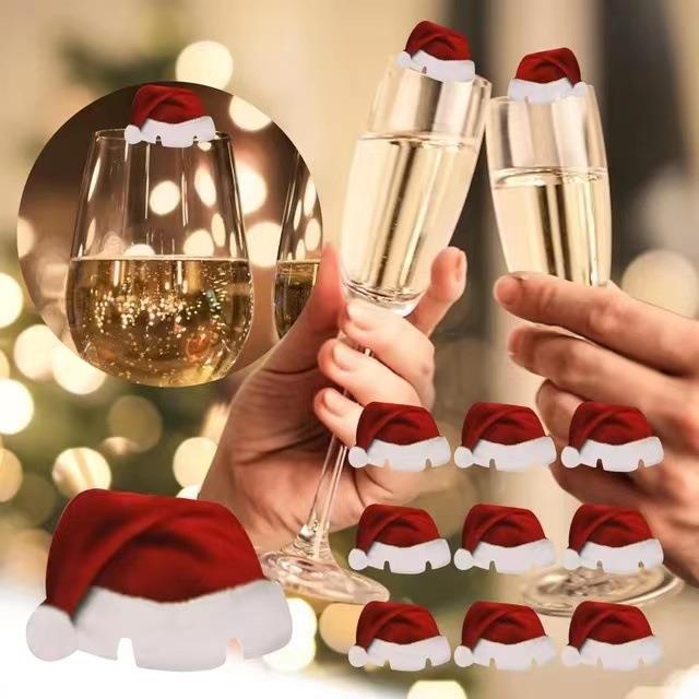 Christmas Hat Wine Glass Topper