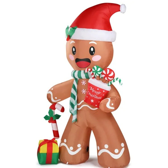 7.9 FT Lighted Inflatable Gingerbread Man