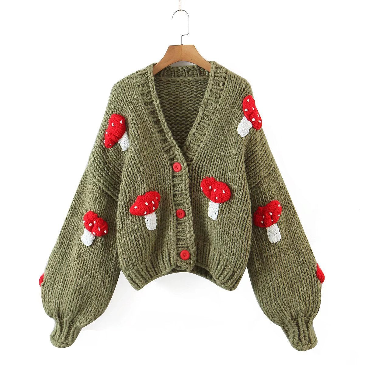 Autumn Two-color Mushroom Sweater Coat