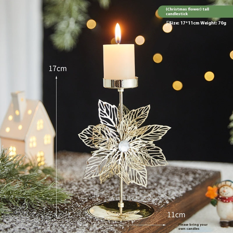 Romantic Christmas Iron Candlestick