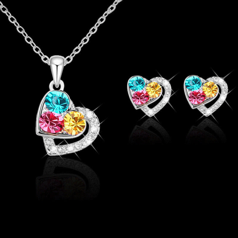 Color Heart Charm Necklace