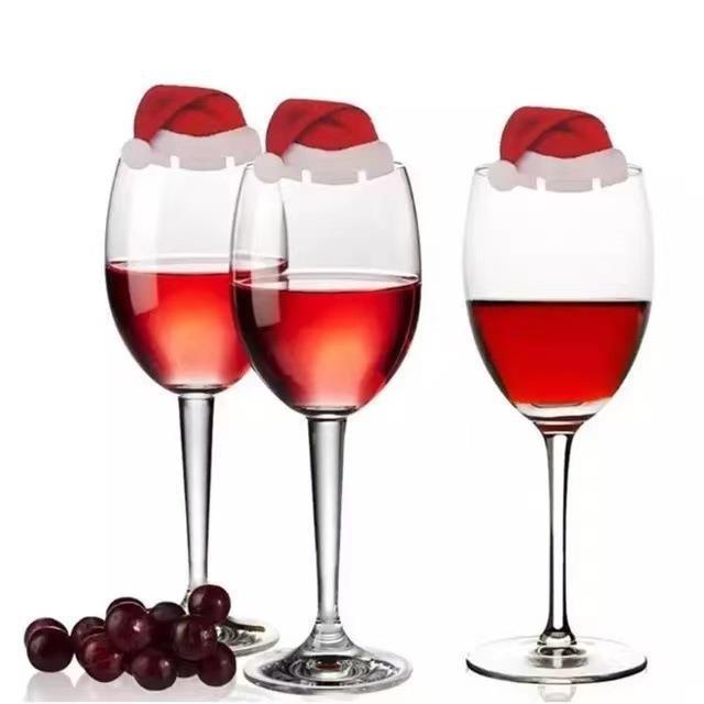 Christmas Hat Wine Glass Topper