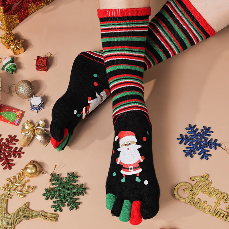 Christmas Five-finger Socks