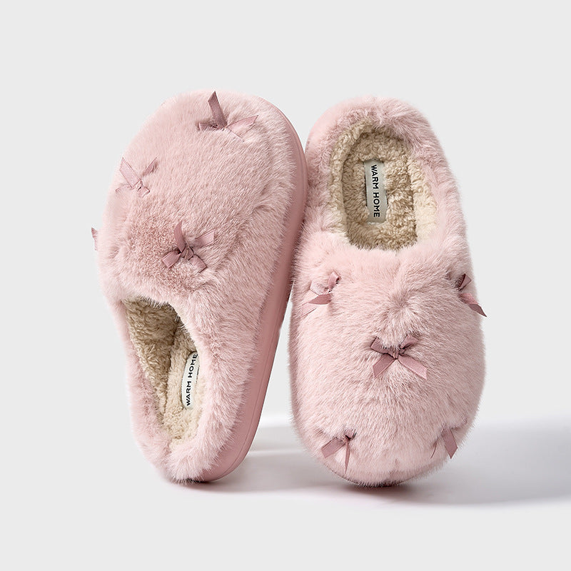 Women's Butterfly Knot Cotton Slippers