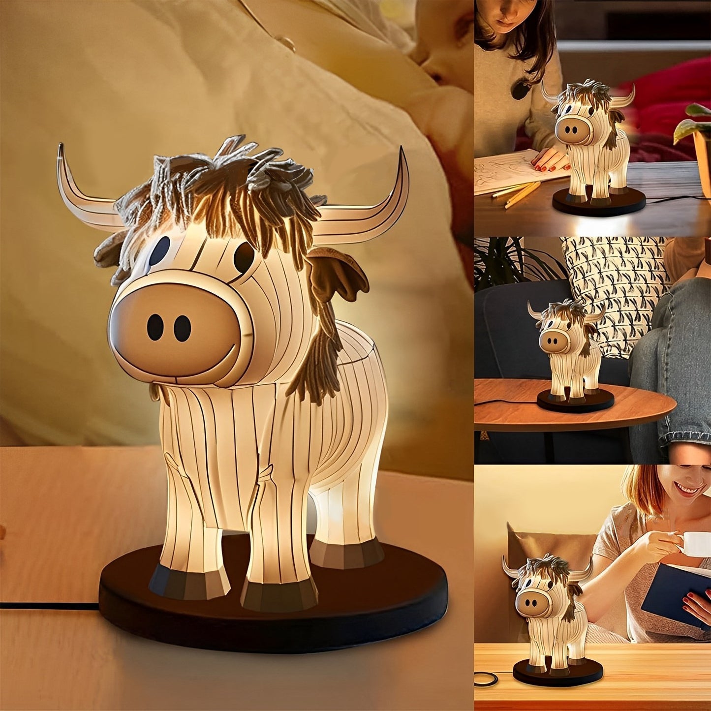 Home Cow Table Lamp