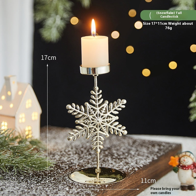 Romantic Christmas Iron Candlestick