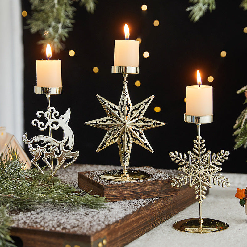 Romantic Christmas Iron Candlestick