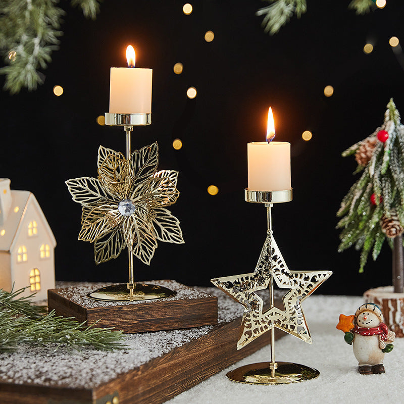 Romantic Christmas Iron Candlestick