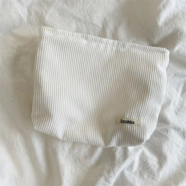 Casual Corduroy Cosmetic Bag