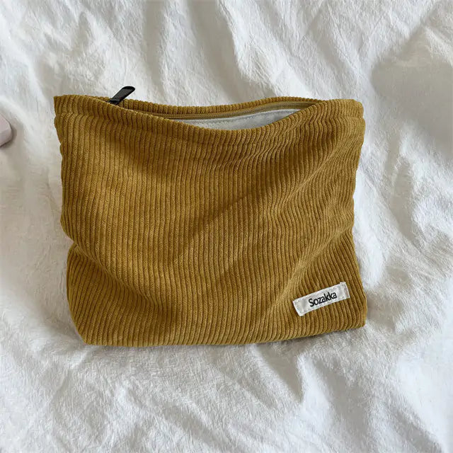 Casual Corduroy Cosmetic Bag