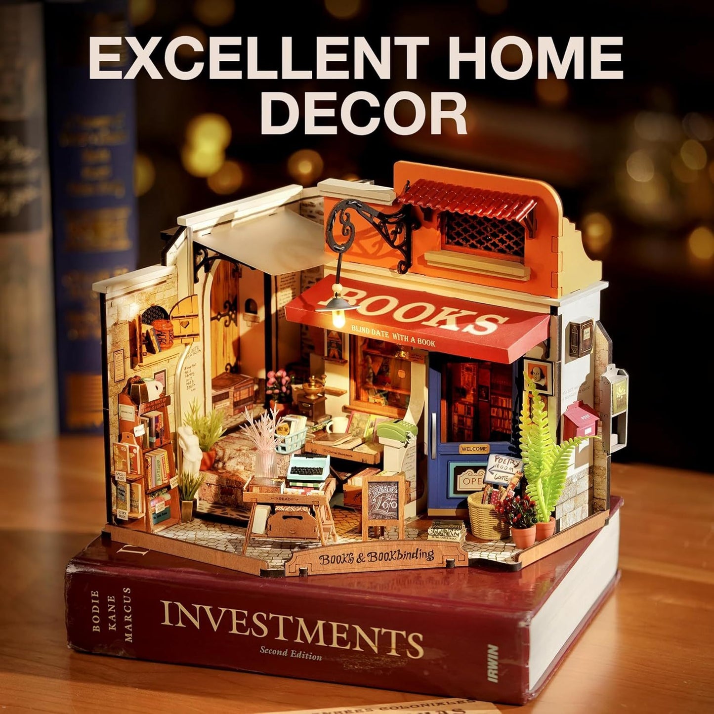 Wooden Dollhouse Building Kit With LED For All Ages.