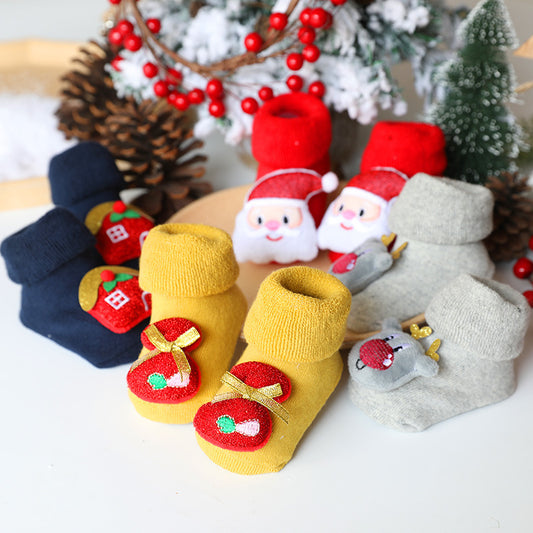 Terry Thickened Infant Christmas Socks