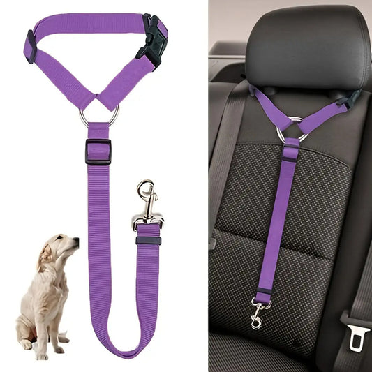 Solid Two-in-one Pet Car Seat Belt