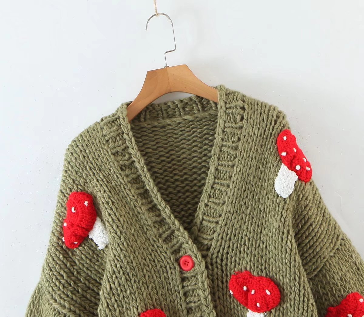 Autumn Two-color Mushroom Sweater Coat