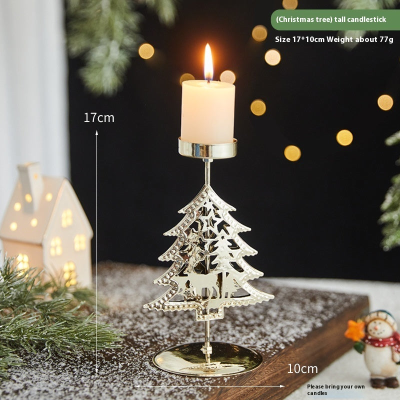 Romantic Christmas Iron Candlestick