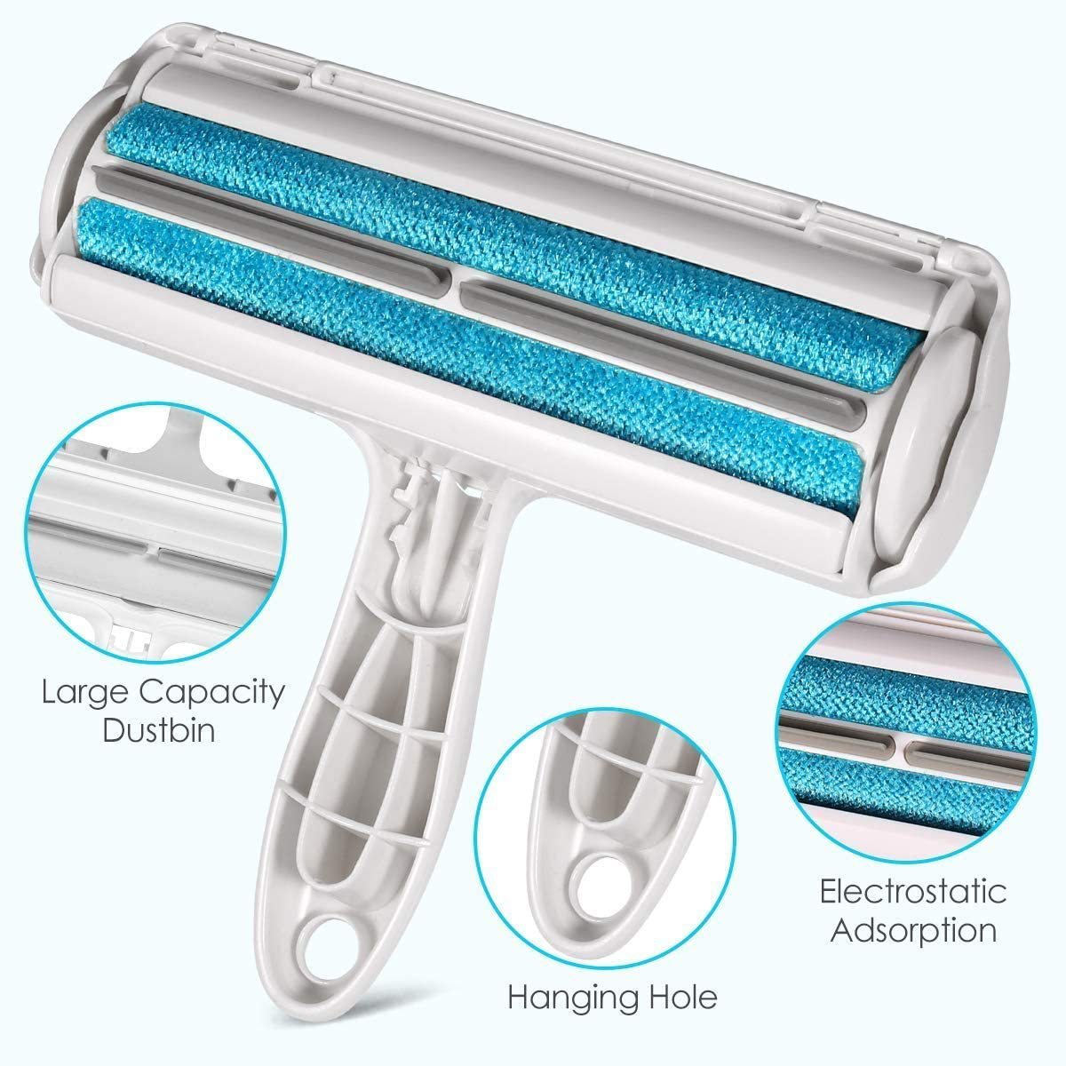 Pet Hair Roller Remover Lint Brush 2-Way Pet Comb