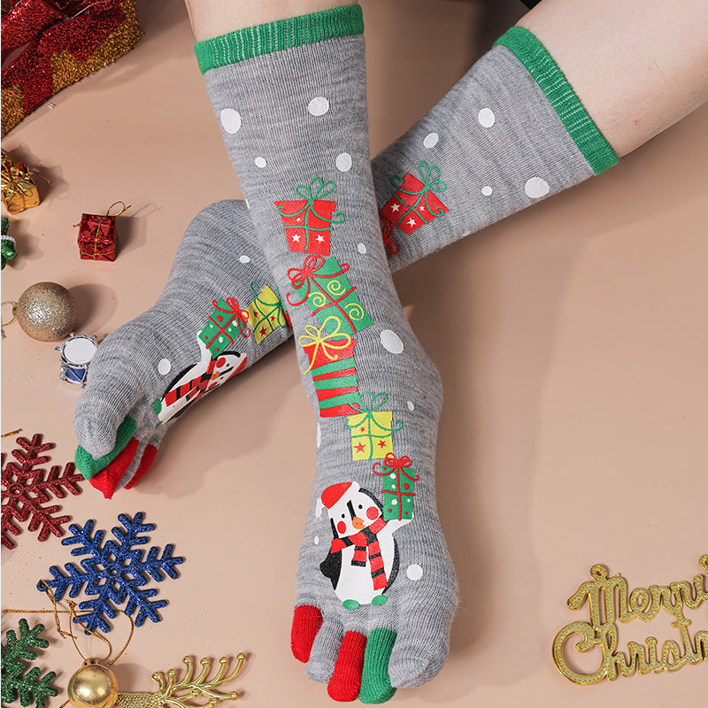 Christmas Five-finger Socks