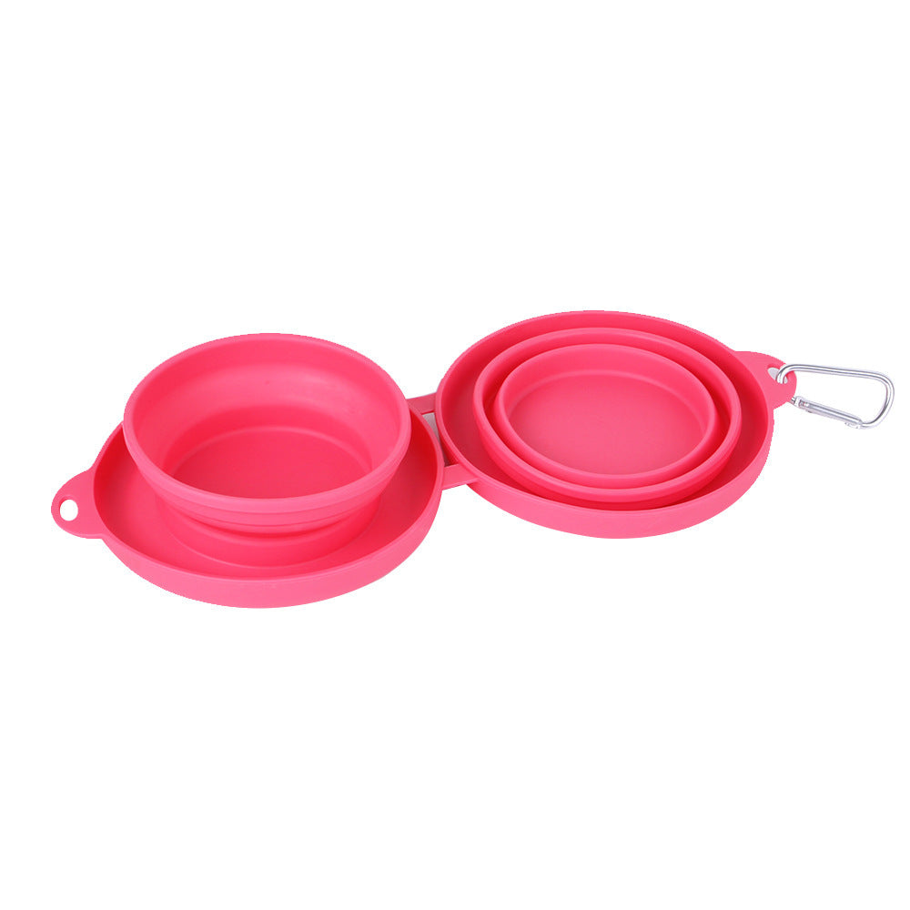 Rubber Foldable Double Pet Food and  Bowl