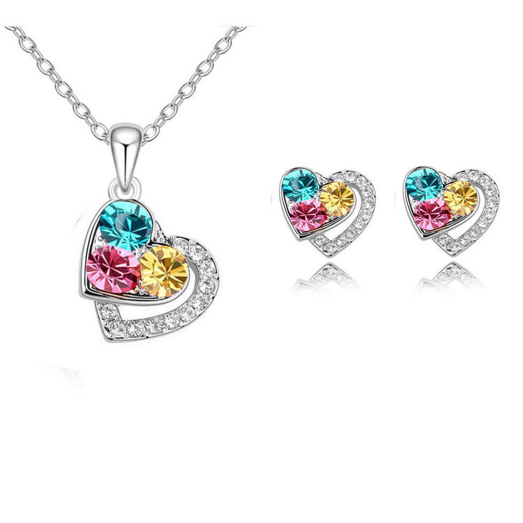 Color Heart Charm Necklace