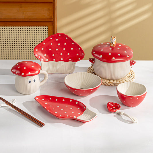 Maidenhair Red Mushroom Tableware