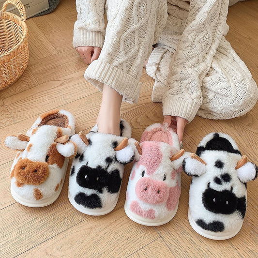 Highland Cow Plush Slippers