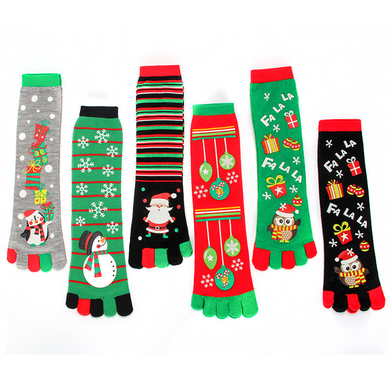 Christmas Five-finger Socks