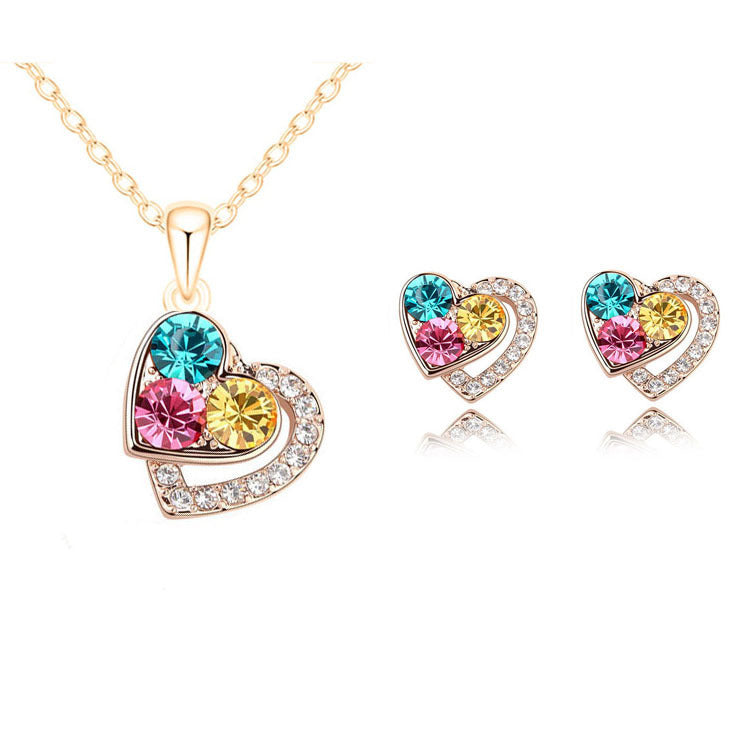 Color Heart Charm Necklace