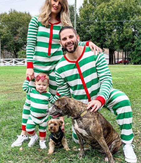 Christmas Pajamas One-piece Stripes