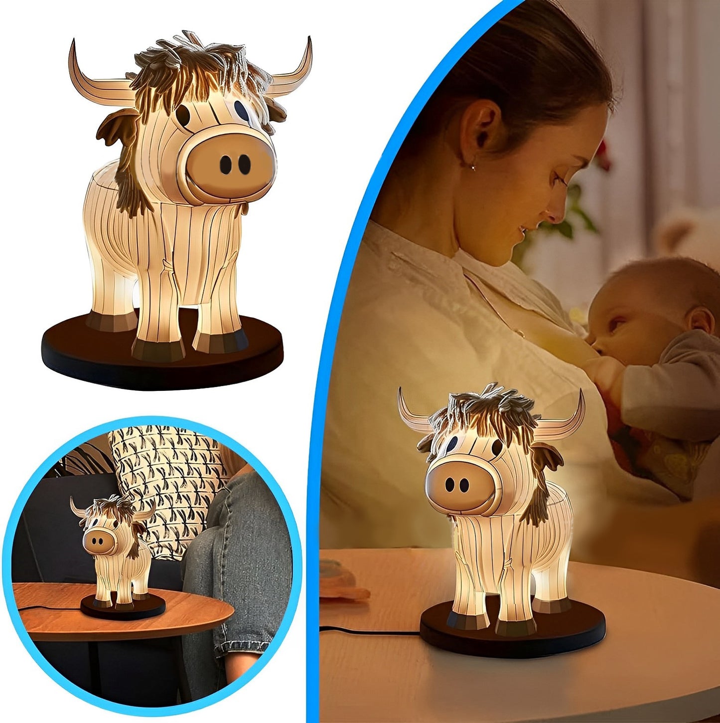 Home Cow Table Lamp