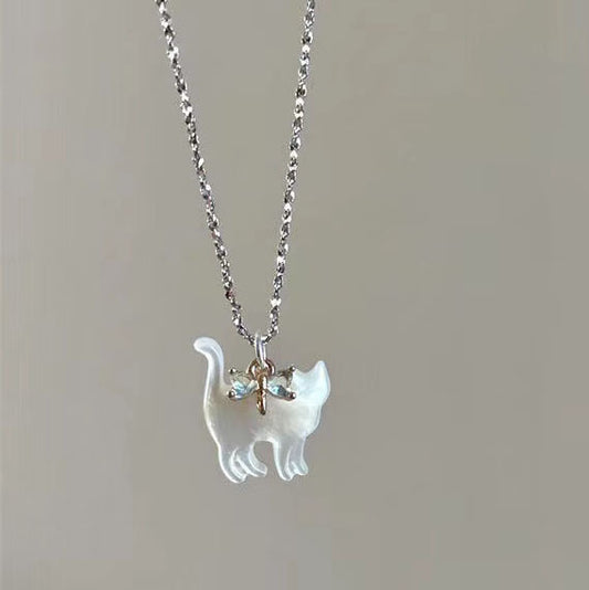 Transparent Cat Rhinestone Pendant