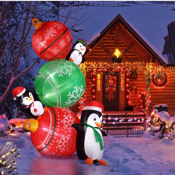 8.9 FT Penguin Christmas LED Inflatable