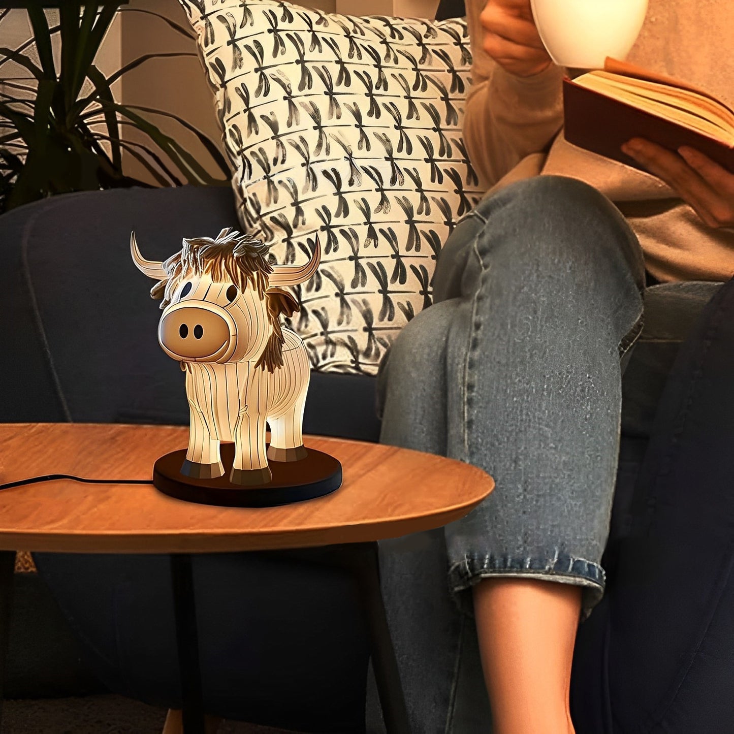 Home Cow Table Lamp