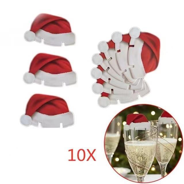 Christmas Hat Wine Glass Topper