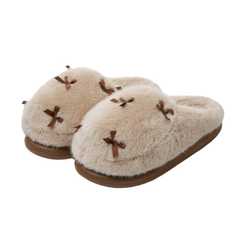 Women's Butterfly Knot Cotton Slippers