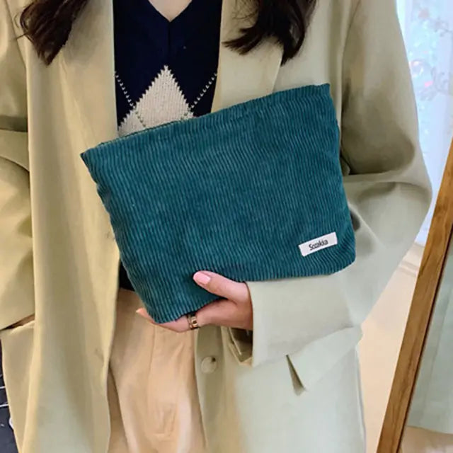 Casual Corduroy Cosmetic Bag